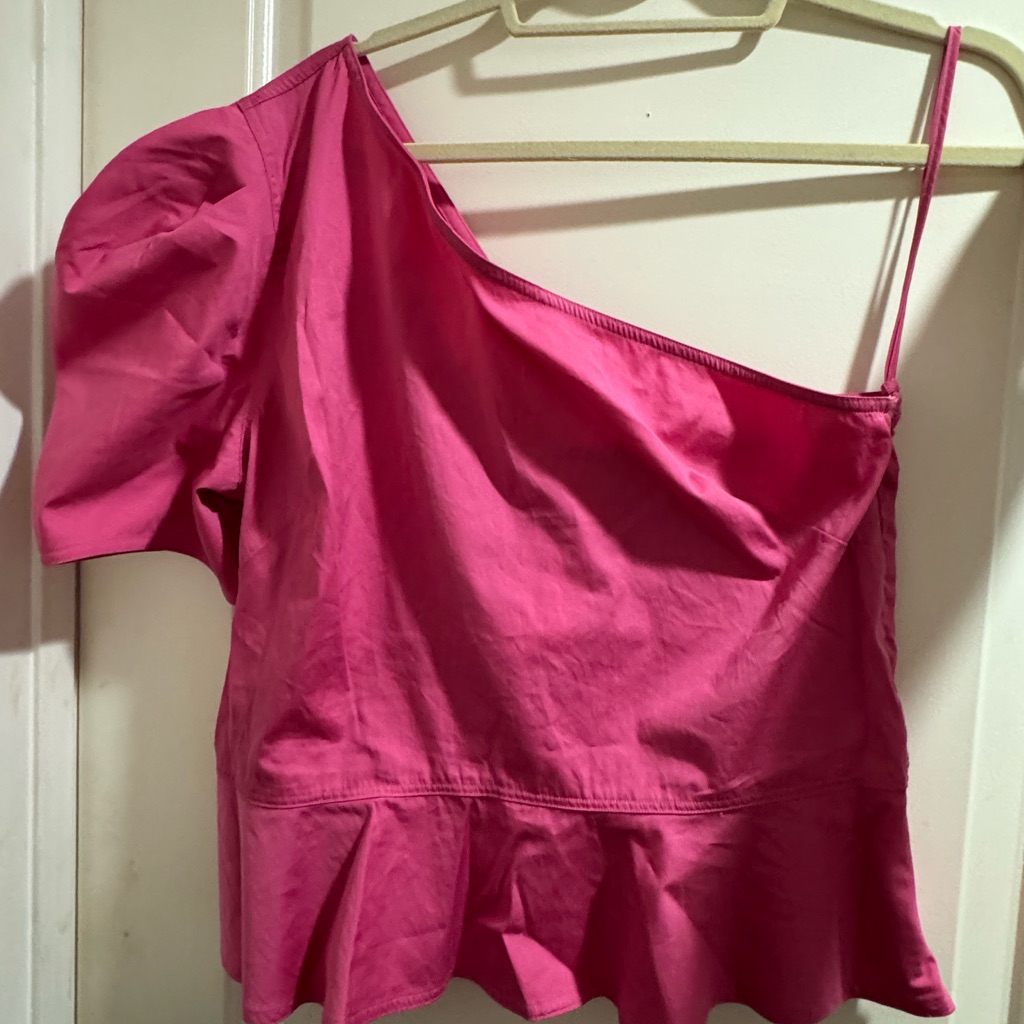 Nwt Polo Ralph Lauren Pink One Shoulder Blouse Size 14